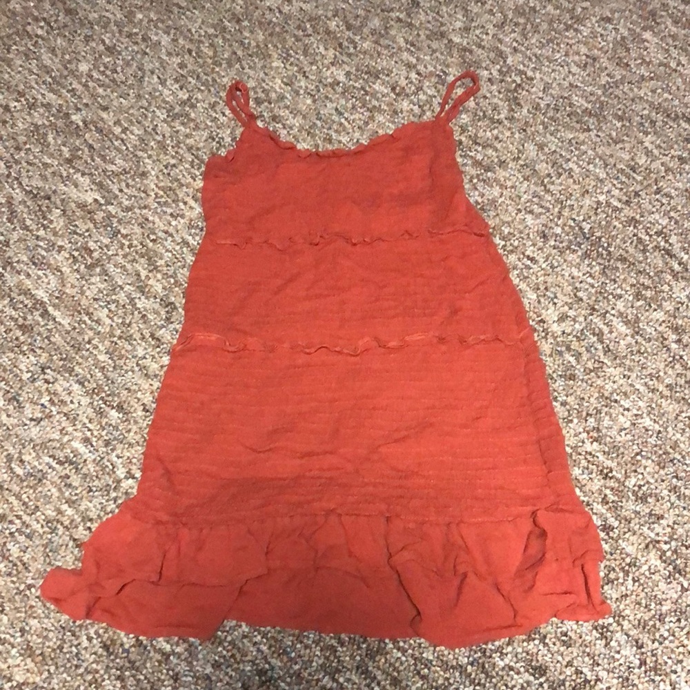 burgundy orange dress
